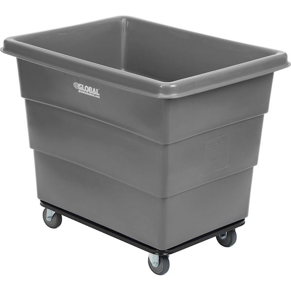 Global Industrial 12 Bushel Plastic Bulk Box Truck, Steel Chassis Base, Gray, 38-2/5L x 28-9/10W x 33H 800314GY - main